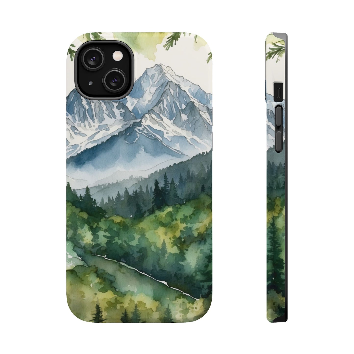 Watercolor Alpine Mountainscape - MagSafe iPhone Case