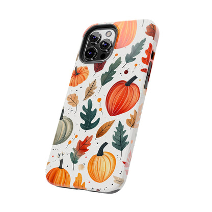 Autumn Harvest iPhone Case - Pumpkin and Fall Leaf Design