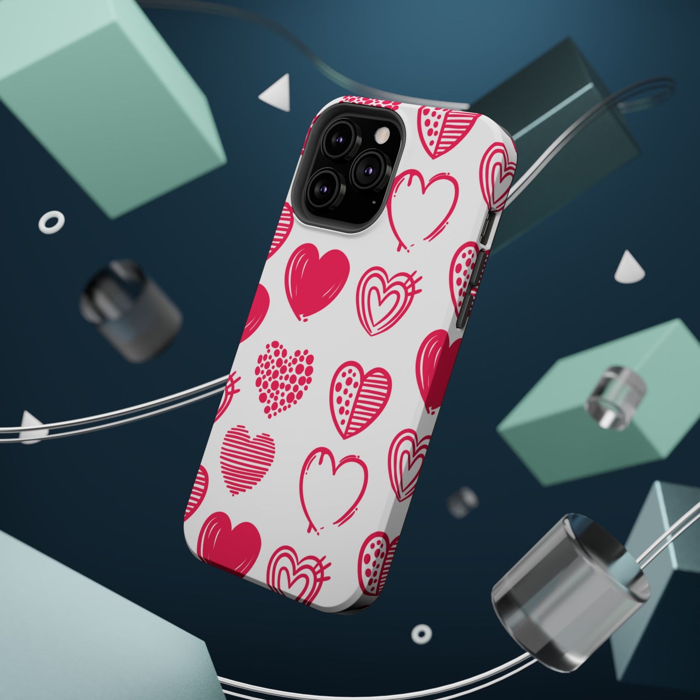 Funky Pink Hearts – MagSafe iPhone Case