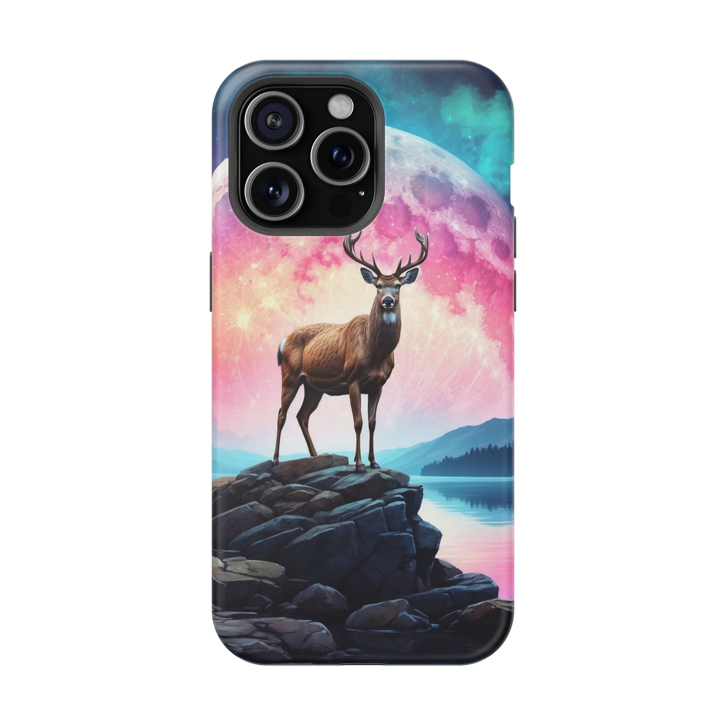 Vibrant Stag in Bloom – MagSafe iPhone Case