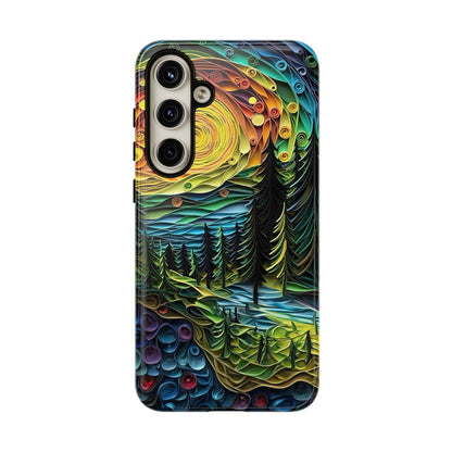 Radiant Forest Sunset Samsung Galaxy Case – Artistic Landscape Design