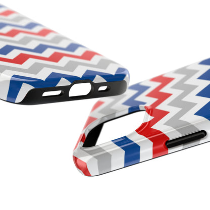 Patriotic Red, White & Blue Chevron – Geometric iPhone Case