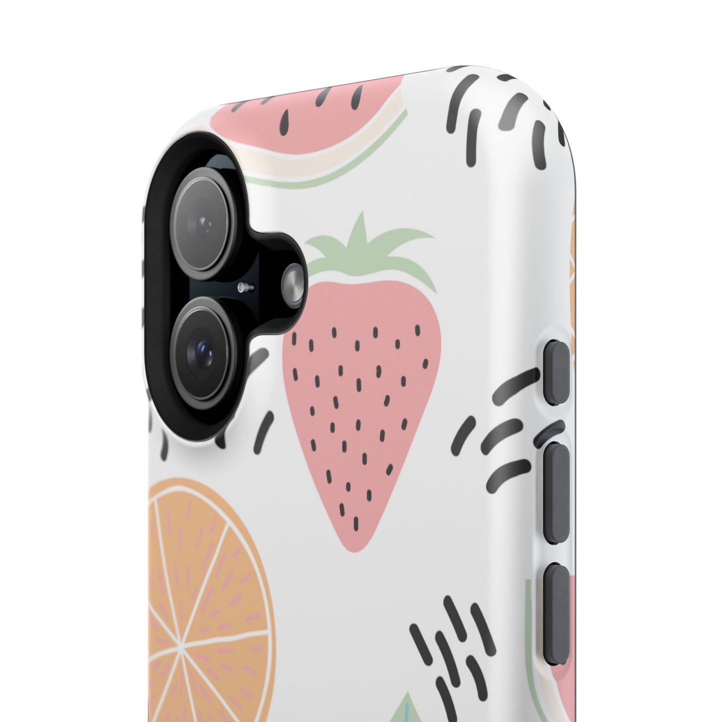 Tropical Fruit Fiesta Tough MagSafe iPhone Case – Fun Watermelon, Pineapple, and Citrus Design