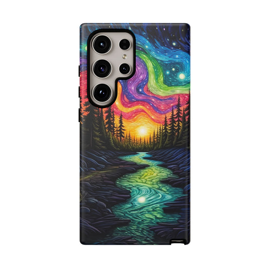 Celestial Nightscape Samsung Galaxy Case – Vibrant River and Starry Sky Design