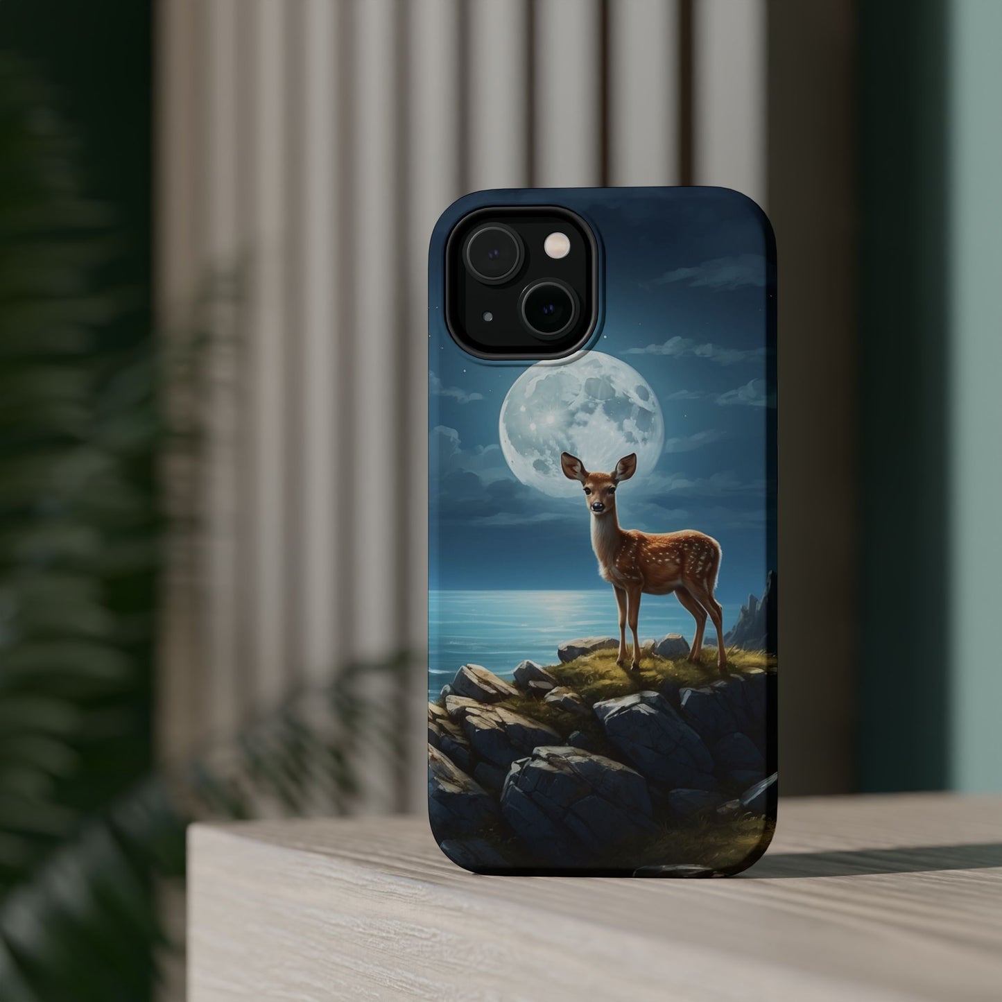 Enchanted Fawn Under the Moonlit Sky MagSafe iPhone Case