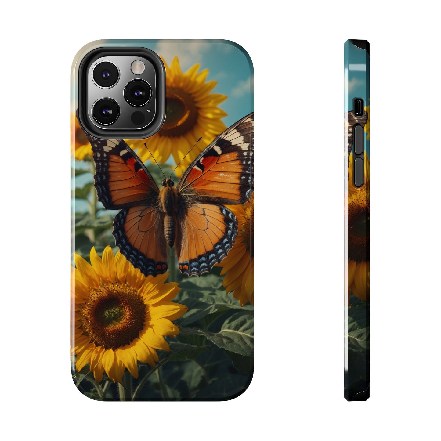 Vibrant Butterfly & Sunflower – iPhone Case