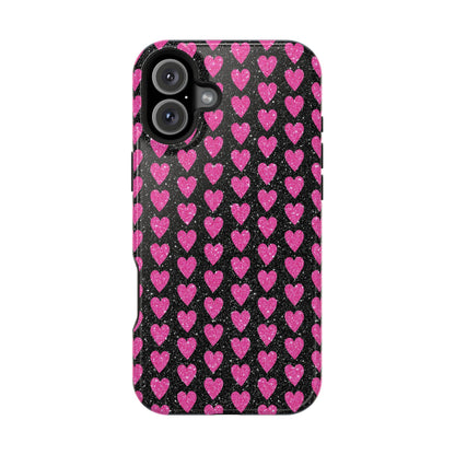 Glitter Pink Hearts MagSafe Case