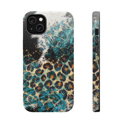 Turquoise Paisley Cowhide Leopard - MagSafe iPhone Series Case