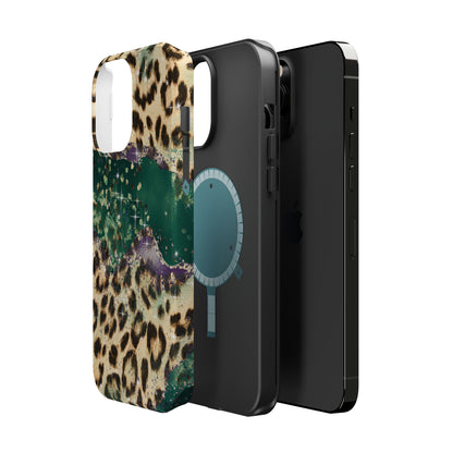 Emerald Glitter Leopard Print - MagSafe iPhone Series Case