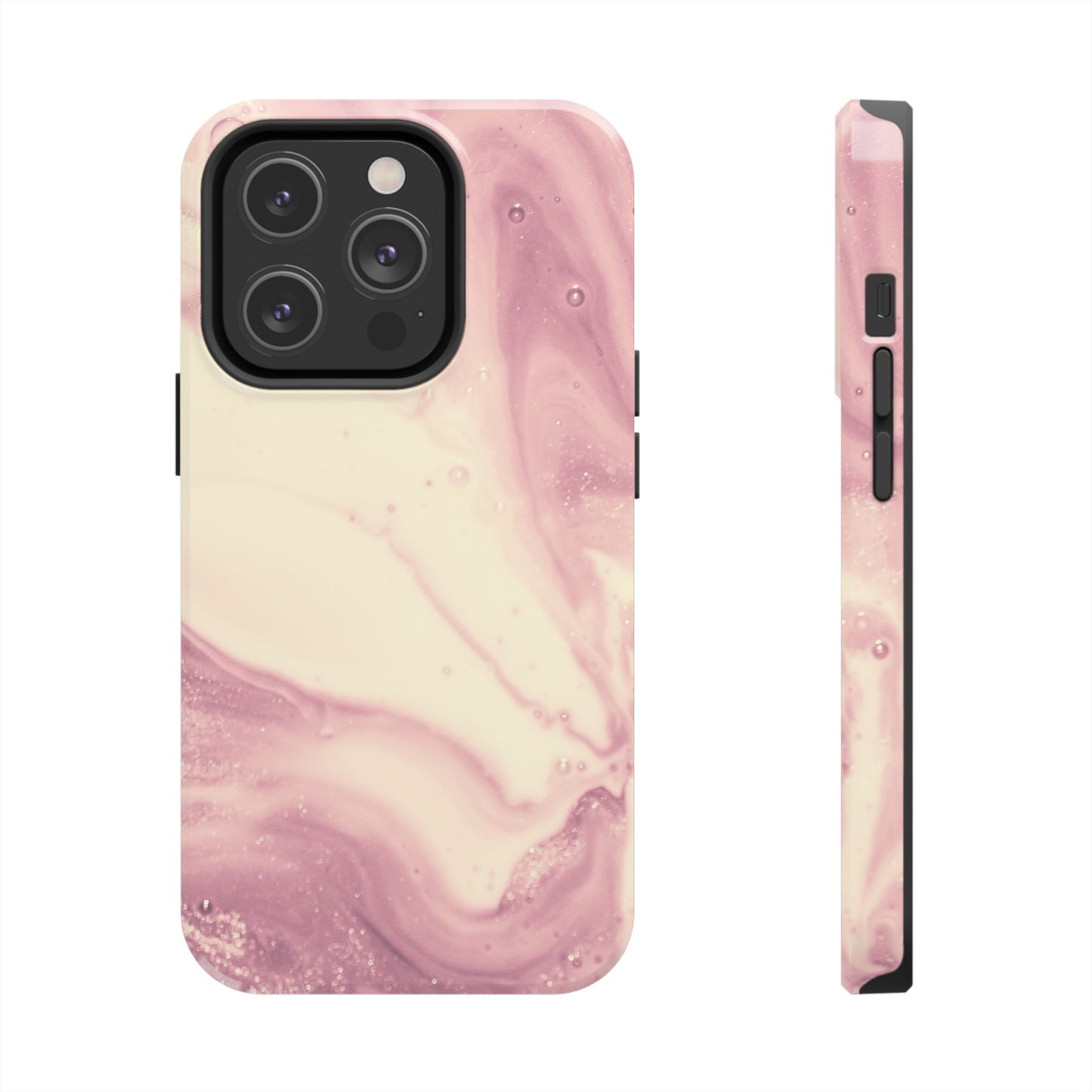 Blush Marble Glow – iPhone Case with Rose Gold & Pink Swirl Pattern