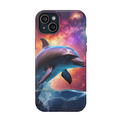 Cosmic Dolphin Galaxy Art - MagSafe-Compatible Case