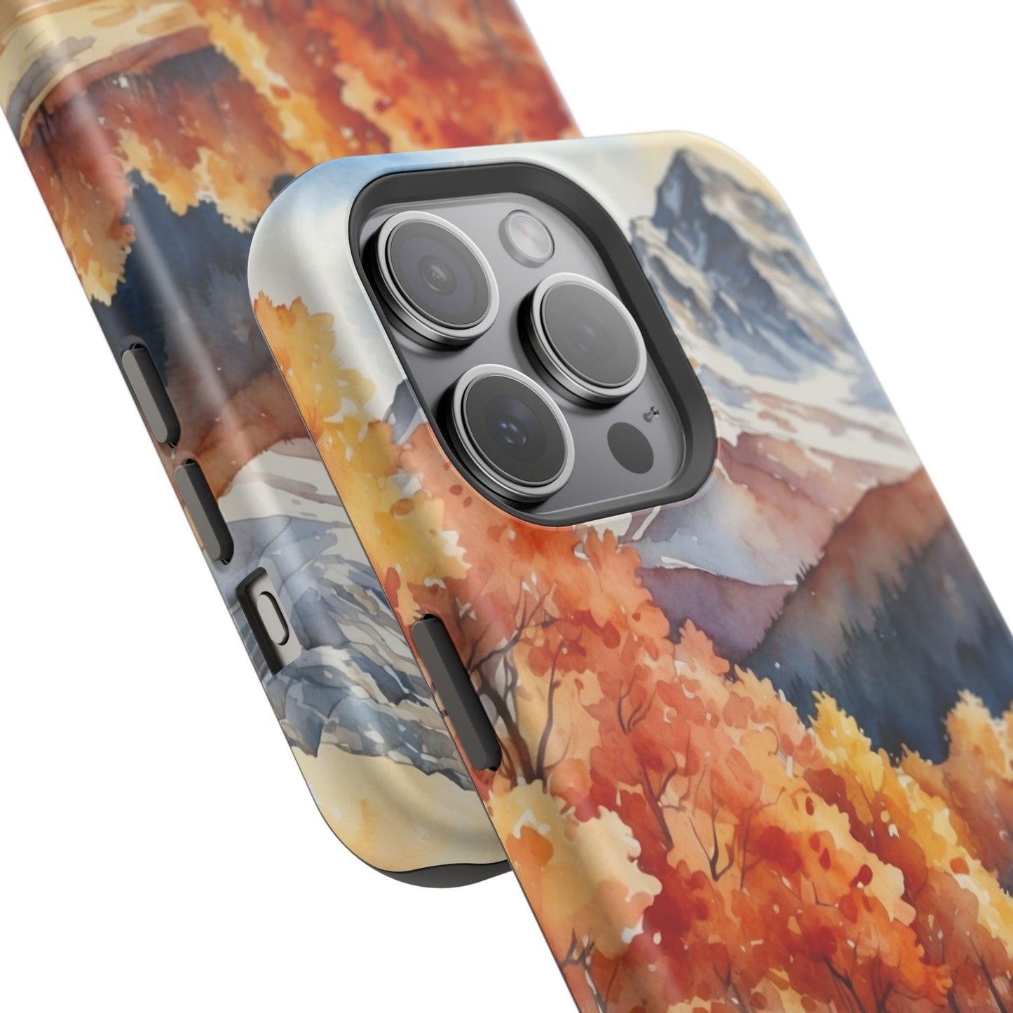 Watercolor Autumn Forest and Mountains - MagSafe iPhone Case