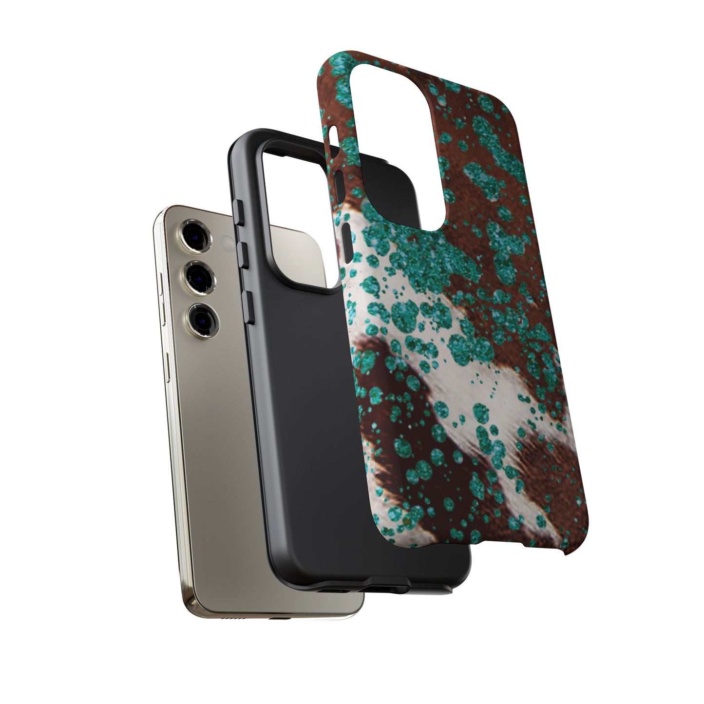 Teal Glitter Cowhide - Samsung Galaxy Series Case