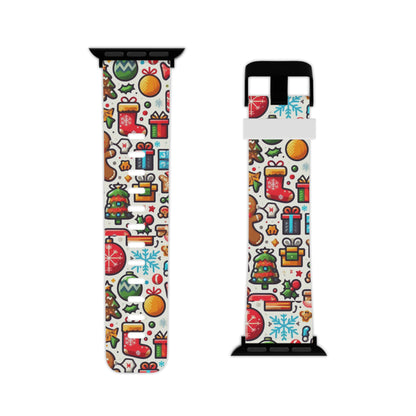 Festive Christmas Icons Pattern Apple Watch Band