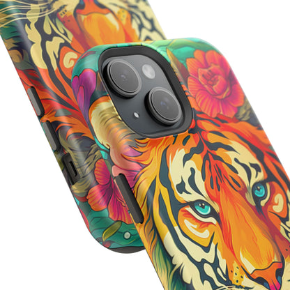 Fierce Rainbow Tiger Art - MagSafe iPhone Case