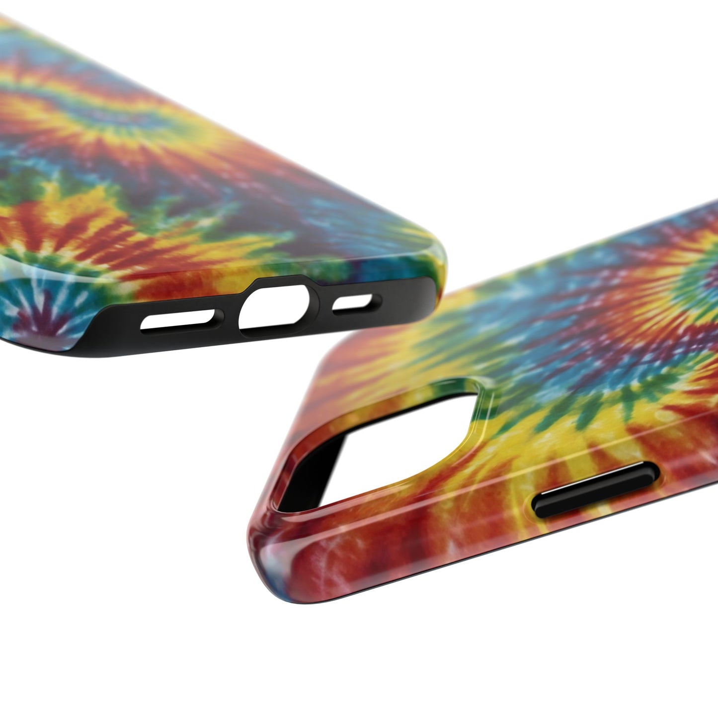 Retro Tie-Dye Swirl iPhone Case – Rainbow Spiral Design