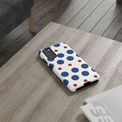 Bold Navy & Red Polka Dot Pattern – Samsung Galaxy Case