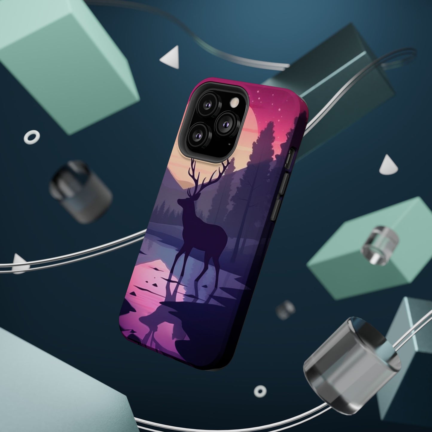 Twilight Elegance: Stag Reflection – MagSafe iPhone Case