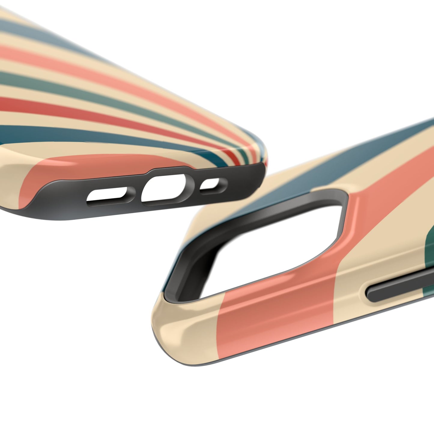 Retro Sunburst Swirl MagSafe iPhone Case – Dual-Layer Protection with Bold 70s Vibes