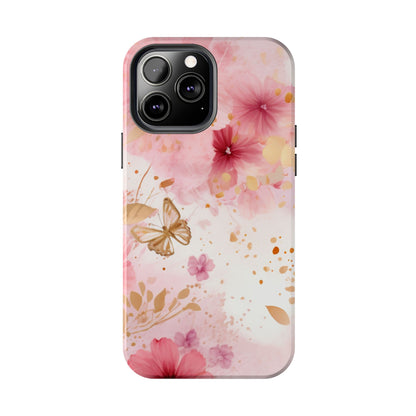 Blush Pink Floral Butterfly - iPhone Case