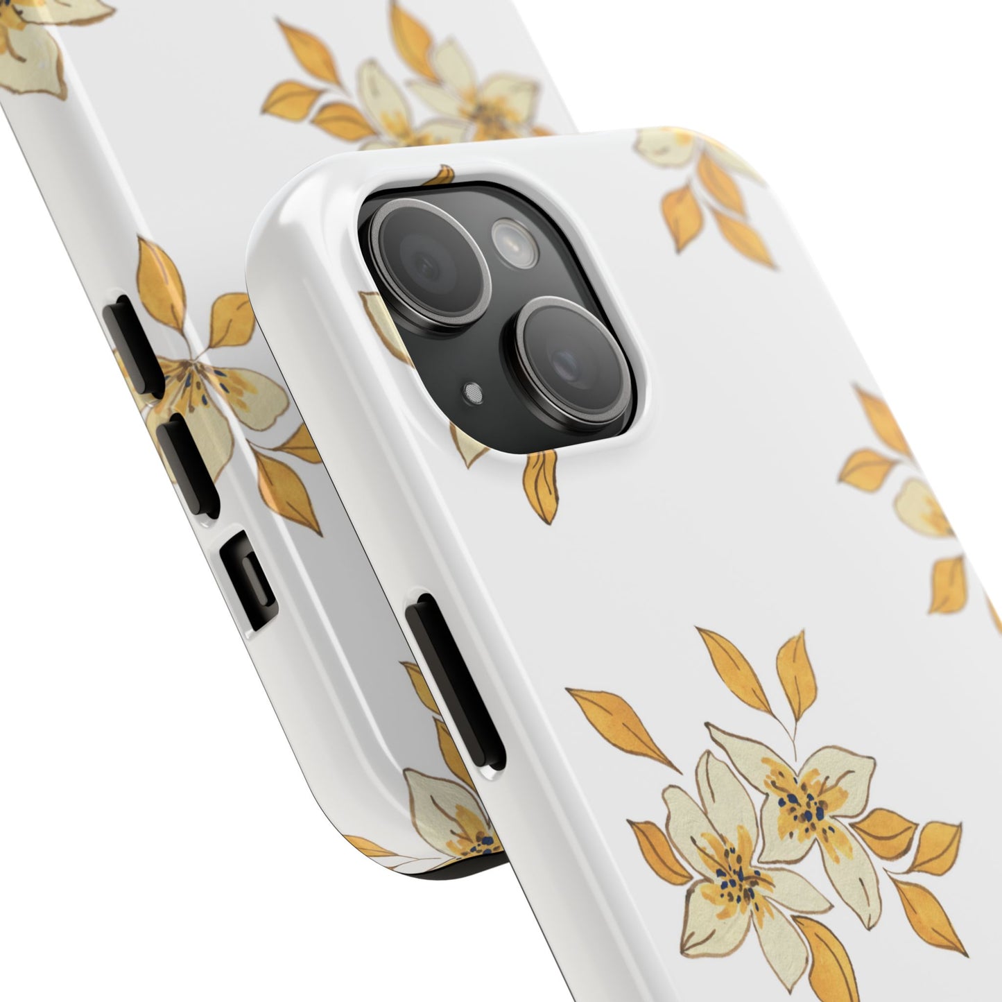 Delicate Yellow Blossom iPhone Case – Minimalist Floral Design with Matte Finish