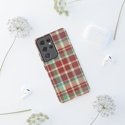 Vintage Plaid in Red & Cream – Samsung Galaxy Case with Timeless Style