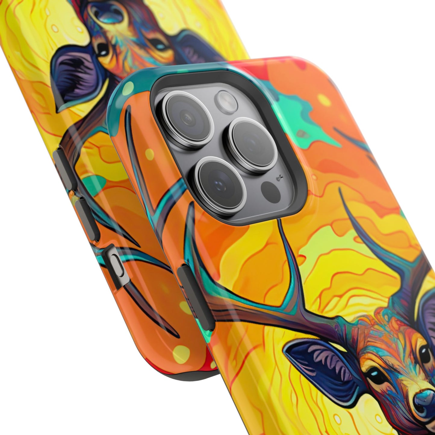 Vibrant Stag in Bloom – MagSafe iPhone Case