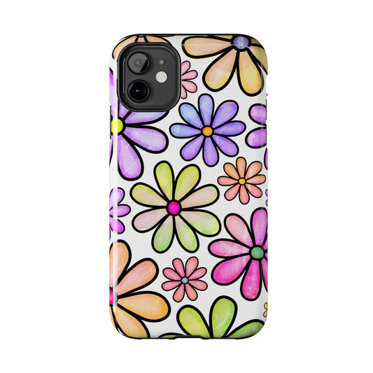 Pastel Daisy Dream iPhone Case – Slim Profile, Glossy Finish