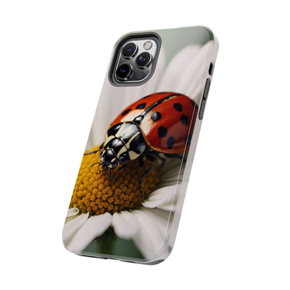 iPhone Case: Ladybug on White Daisy