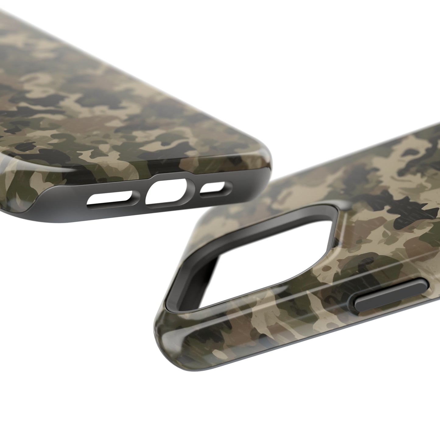 Classic Light Brown Camouflage – MagSafe iPhone Case with Rugged Elegance