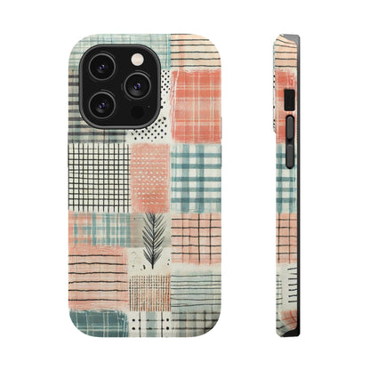 Rustic Patchwork MagSafe iPhone Case | Farmhouse Style & Shockproof