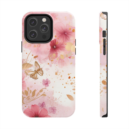 Blush Pink Floral Butterfly - iPhone Case