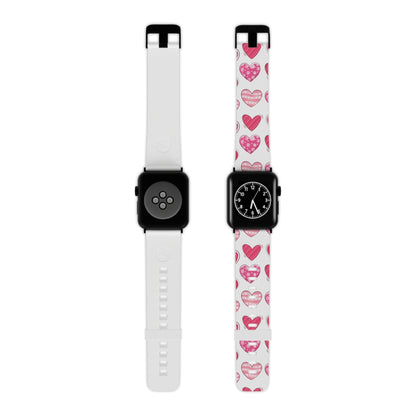  Playful Pink Hearts Apple Watch Band