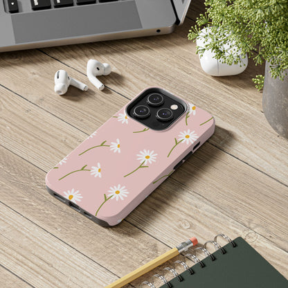 Daisy Delight Tough iPhone Case – Cute Floral Design with Dual-Layer Protection