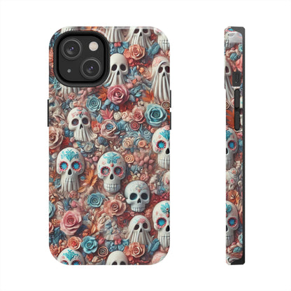 Day of the Dead Floral Skull iPhone Case - Colorful Protective Cover - Halloween Spooky Autumn Case