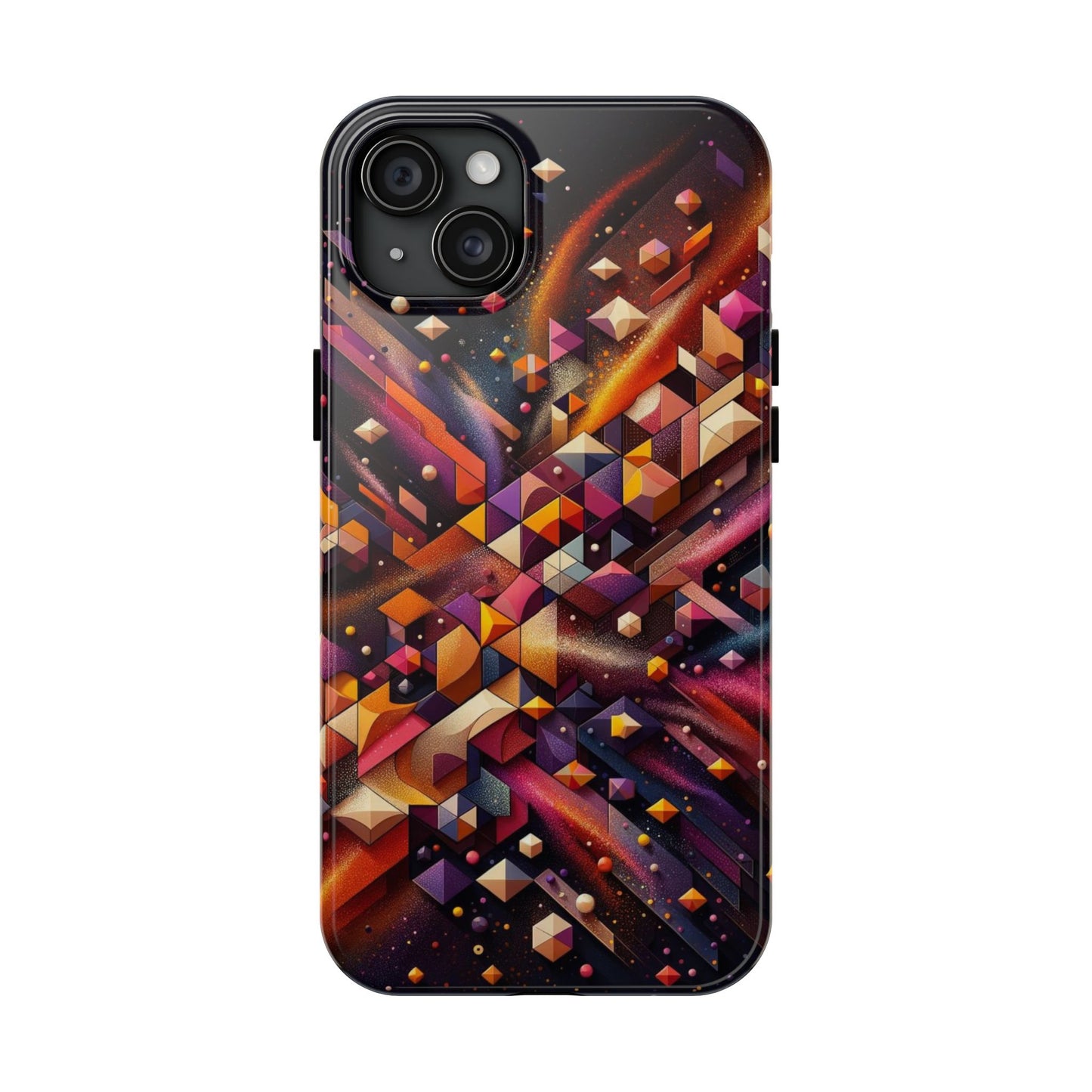 Geometric Galaxy iPhone Case - Abstract Cosmic Protective Cover - Retro Gamer