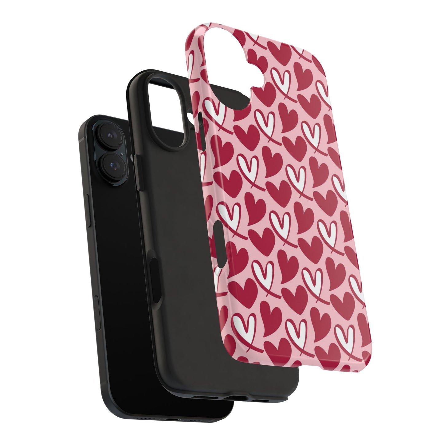 Hand-Drawn Hearts iPhone Case