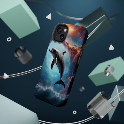 Cosmic Dolphin Space Vibes - MagSafe-Compatible Case