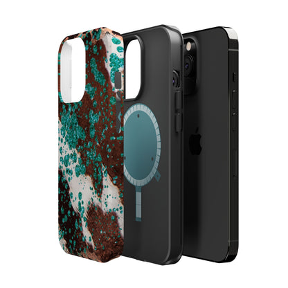 Teal Glitter Cowhide - MagSafe iPhone Series Case