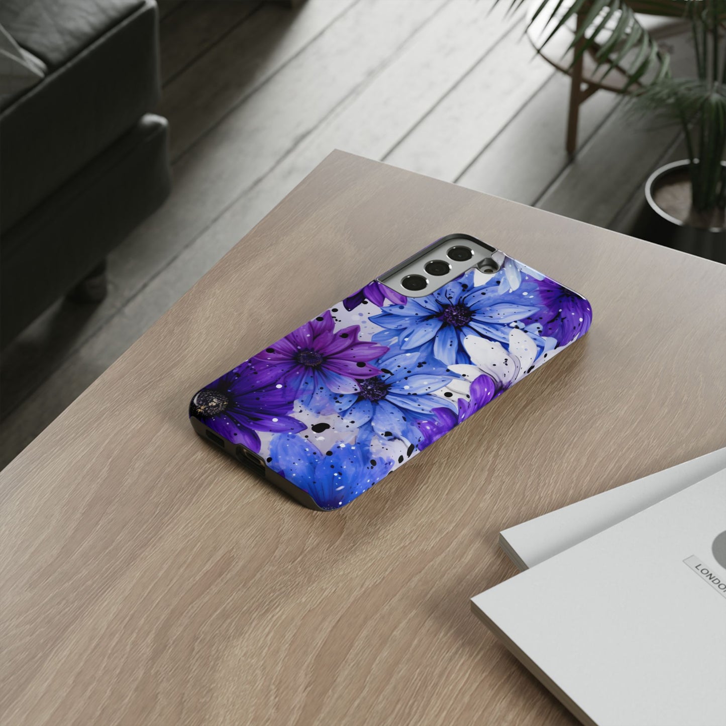 Vibrant Purple & Blue Floral Splash - Samsung Galaxy Series Case