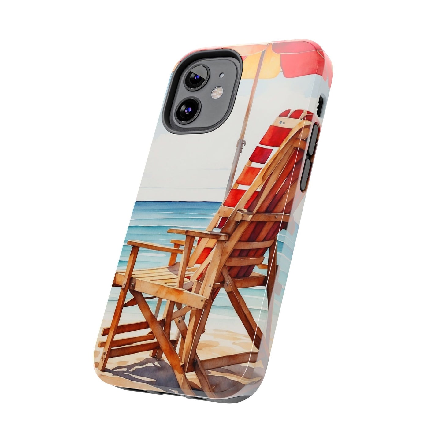 Beach Bliss iPhone Series Case – Relaxing Seaside Chair and Umbrella Design