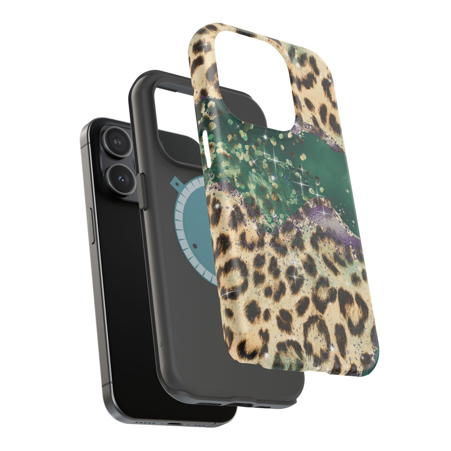 Emerald Glitter Leopard Print - MagSafe iPhone Series Case