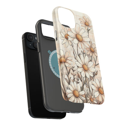 Pastel Daisy MagSafe iPhone Case - Elegant Floral Protective Cover