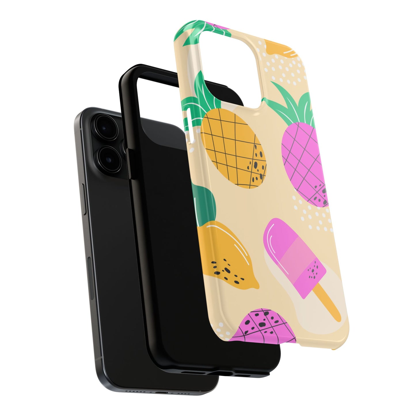 Tropical Pop iPhone Case – Fun Pineapple & Lemon Design with Vibrant Summery Colors