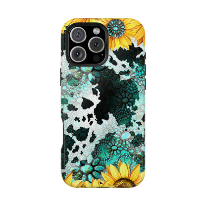 Boho Turquoise Sunflower Lace - MagSafe iPhone Series Case