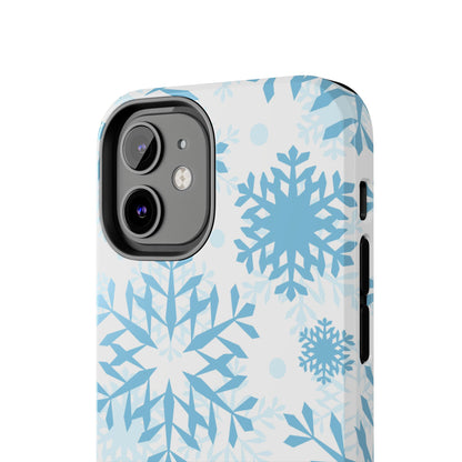 Frosty Blue Snowflakes iPhone Case – Shockproof, Smooth Matte Finish, Dual-Layer Design