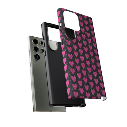 Glitter Pink Hearts Samsung Galaxy Case