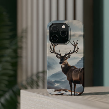 Alpine Majesty: Stag in Snow – MagSafe iPhone Case