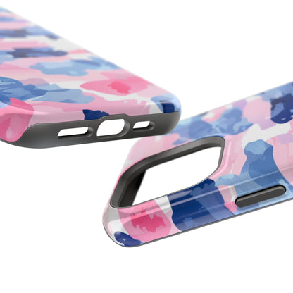 MagSafe Case: Dynamic Pink & Navy Brushstroke Art