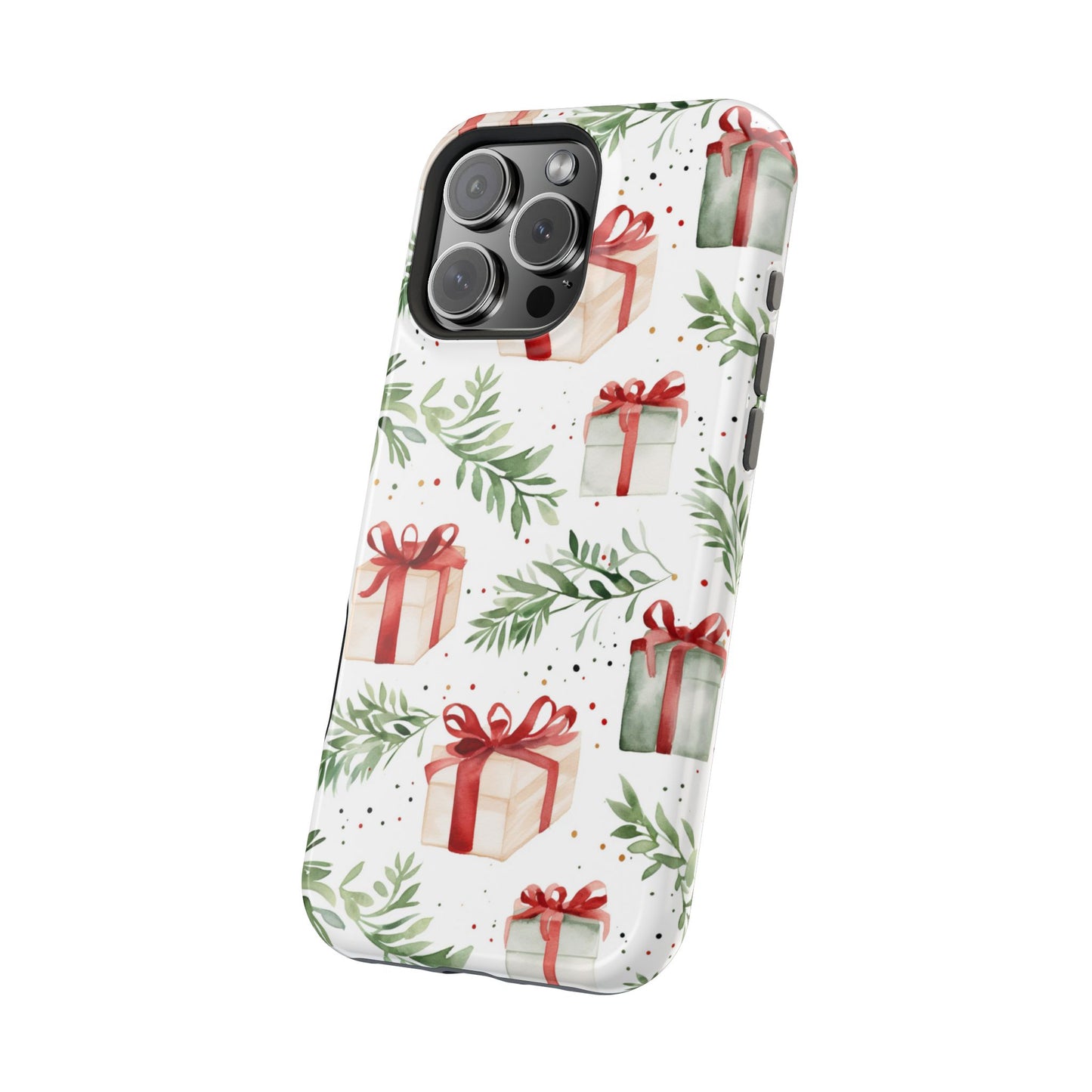 Watercolor Holiday Gifts & Greenery - MagSafe iPhone Series Case